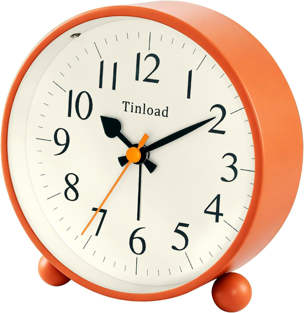 Tinload 4.5" Vintage Retro Analog Alarm Clock, Super Silent Non Ticking Small Clock with Manual Light, Snooze, Battery Operated, for Living Room, Bedroom, Bedside, Desk(Blue)