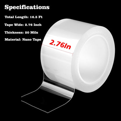 Window Sealing Tape 2 Inch x 33 FT Transparent Window Draft Insulation Residue-Free Clear Weather Stripping Caulk Tape Windproof Weatherproof Window Seal AC Units for Window Glass, Doors Gaps