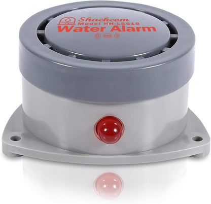 Water Leak Detector 2 Pack, Shackcom Water Alarm 110DB, Wireless, Waterproof & Battery-Operated, Audio and Light Alerts for Bathroom, Kitchen & Home Security ( Battery Not Included )