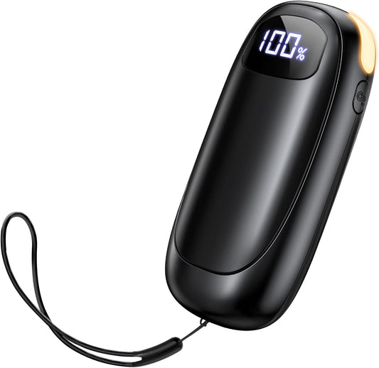 Hand Warmers Rechargeable, Electric Dual-Sided Heating with LED Display & Flashlight, Max 127℉, 13Hrs Long Lasting Pocket Heater for Raynauds, Golf, Hunting, Camping, Birthday Gifts for Men Women