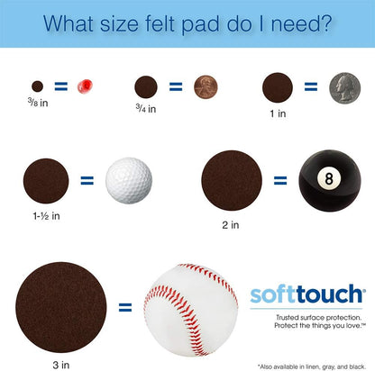 SOFTTOUCH "Self-Stick Furniture Round Felt Pads for Hard Surfaces – Protect Your Hard Floors from Furniture Scratches, 1-1/2"" Linen, Round (8 Pieces)" (4719395N)