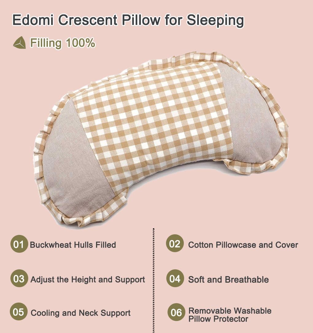 Buckwheat Cervical Neck Roll Pillow,17.7"x5.9" Firm Support Neck Bolster with Washable Cover, Adjustable Hard Cylinder Round Pillow with Buckwheat Hulls, for Office Lunch Breaks Sleeping,Pink