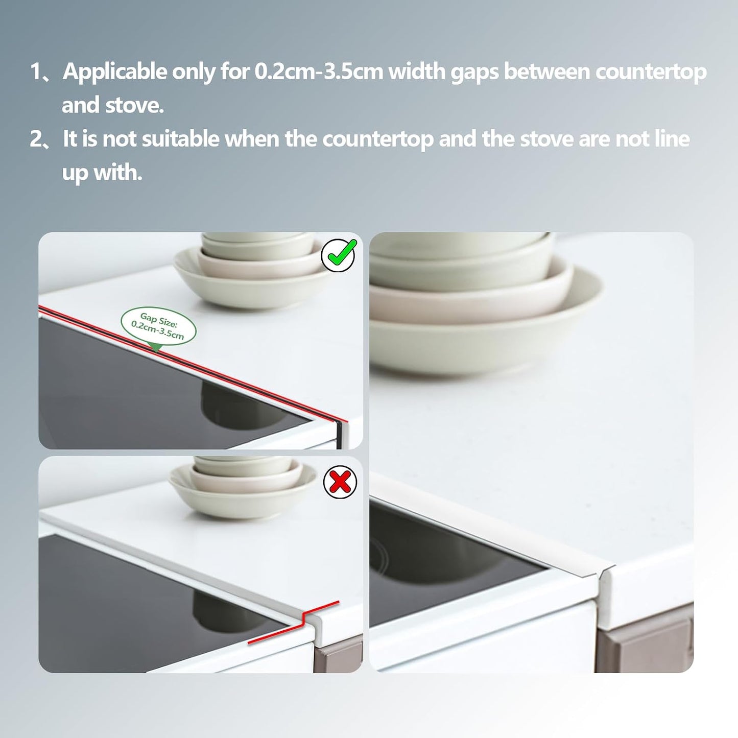 Silicone Stove Counter Gap Cover, 25 inch Kitchen Gap Filler Cover, Black | Black, 63cm/25", Heat Resistant, Machine Washable, Cuttable, Oven Gap Seals Spills Strip for Stovetop and Countertop