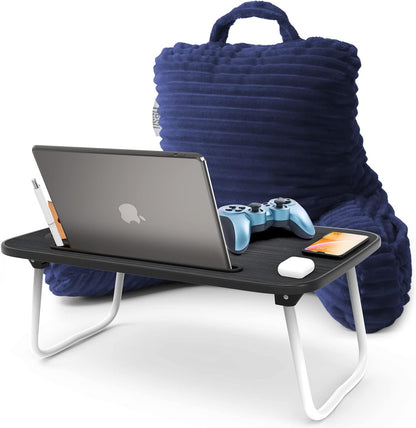 Nestl Reading Pillow with Shredded Memory Foam, Luxe Cut Plush Back Pillow for Sitting Up in Bed, Back and Arms Adjustable Support for Adult & Teens, Backrest Pillows with Washable Cover Dark Grey