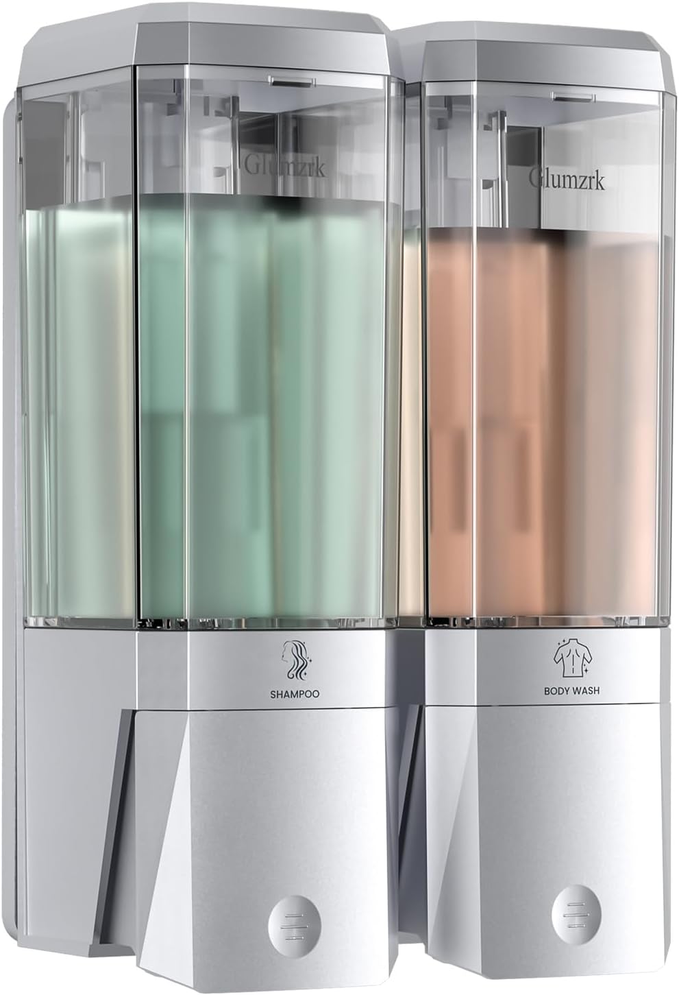 Shampoo and Conditioner Dispenser 3 Chamber No Drill Shower Soap Dispenser Wall Mounted Shampoo Conditioner Body Wash Dispenser 3 * 500ml Refillable Shower Dispenser for Bathroom Hotel, Silver