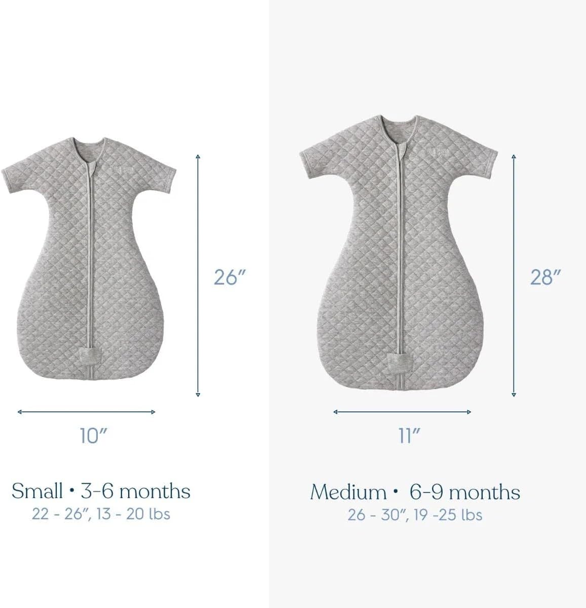HALO Easy Transition SleepSack, Baby Sleep Sack Wearable Blanket, 100% Cotton, Soft & Breathable, 1.0 TOG, Helps Transition from Swaddle for Infants, Heather Grey, Small