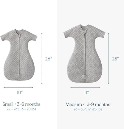 HALO Easy Transition SleepSack, Baby Sleep Sack Wearable Blanket, 100% Cotton, Soft & Breathable, 1.0 TOG, Helps Transition from Swaddle for Infants, Heather Grey, Small