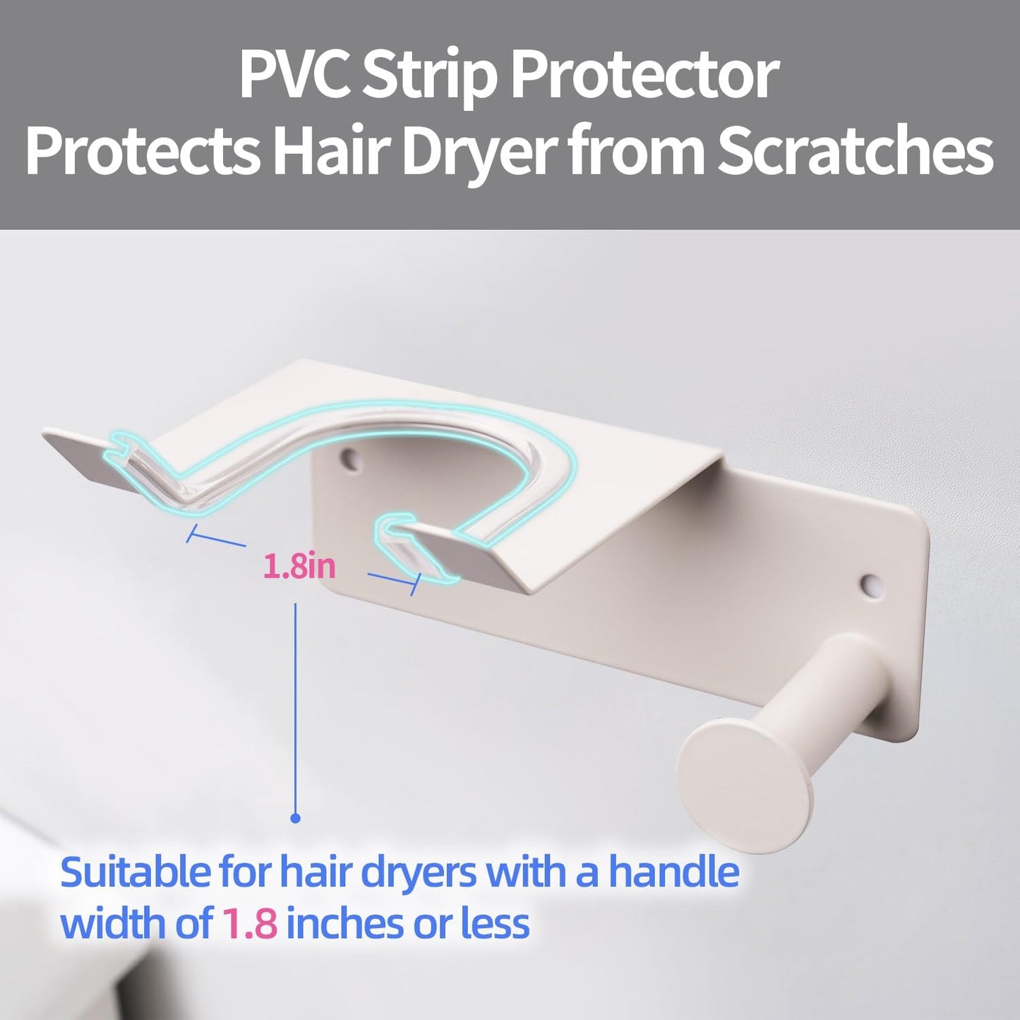 Hair Dryer Holder Wall Mounted, Stainless Steel Blow Dryer Holder for Bathroom, Hair Dryer and Straightener Holder Adhesive or Drilling, Hair Tool Organizer for Salon Barber Shops Banjekt
