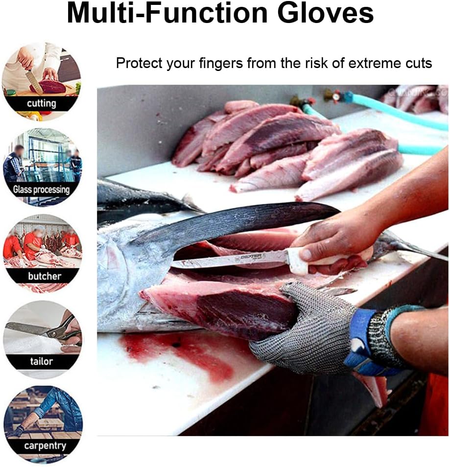 SUJAYU Cutting Gloves Cut Resistant Gloves, Level 9 Cut Proof Gloves Cut Resistant Work Gloves, Kitchen Gloves for Cutting