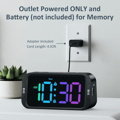 Odokee Digital Dual Alarm Clock for Bedroom with 0-100% Dimmable Display