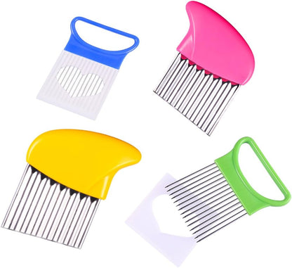 Crinkle Cut Knife set, 1 Fork Slicing Helper 3 Stainless Steel Crinkle Cutter, Fruit And Vegetable Wavy Chopper Knife, Potato Cutter Onion Cutter Fren