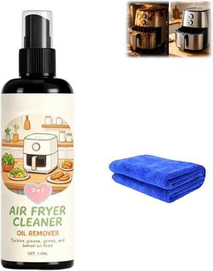 HISKI 2-in-1 Air Fryer Cleaner and Degreaser Spray, Powerful Kitchen Degreaser Foam Spray, Fast and Powerful Oil-Removing Spray (2PCS, 110ml)