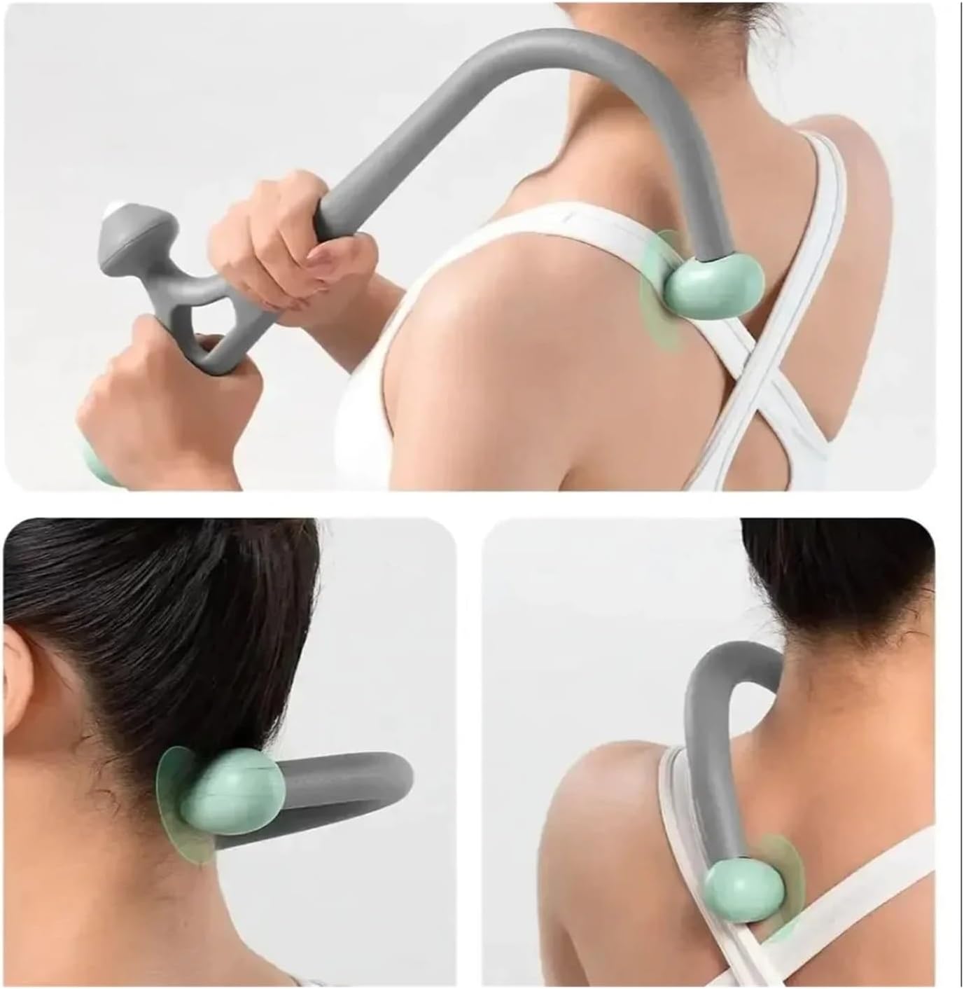 Handheld Trigger Point, Back, Shoulder, Neck Muscle Compression Massage Hammer, Portable Massager(Green)