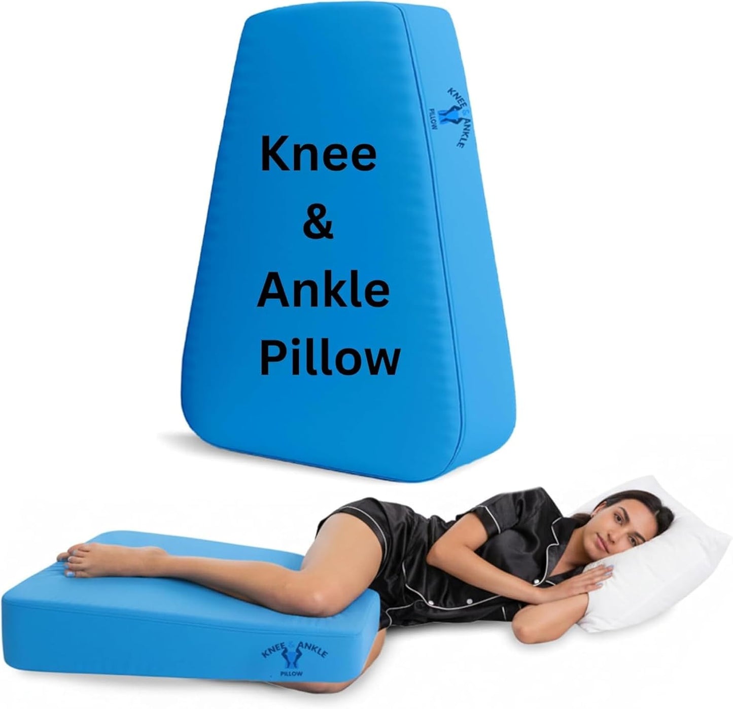 Restful Sleep – Patented Trapezoid Leg Support Cushion for Side Sleepers, Pregnancy, Post-Surgery, Joint Pain Relief – Orthopedic Alignment for Knees, Ankles, Hips & Back