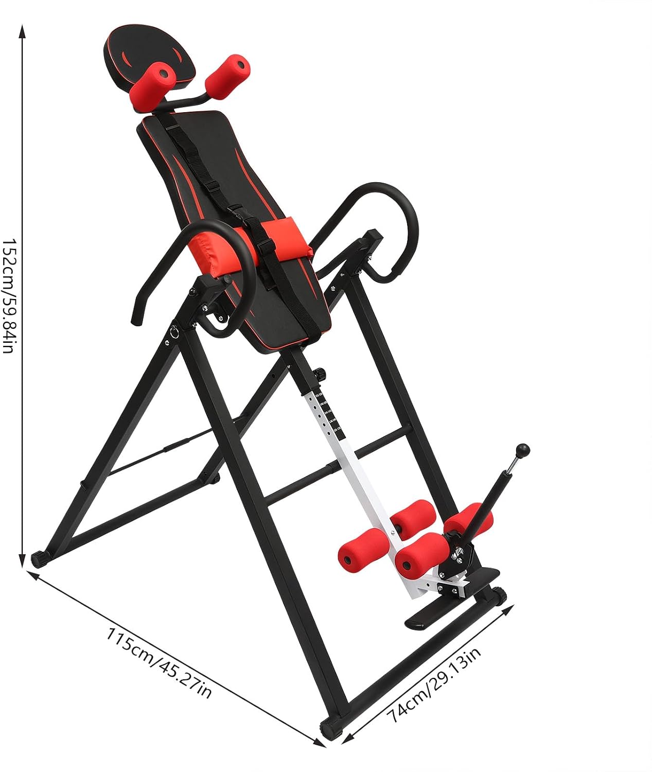 Inversion Table for Back Pain Relief, 330.7lbs Capacity Heavy Duty Inversion Teeter Table with Adjustable Safety Belt & Headrest, Home Back Stretcher Decompression Equipment