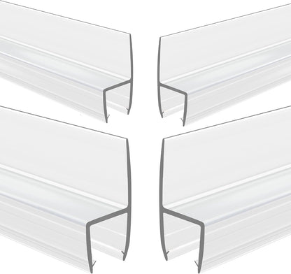 2-Pack Frameless Shower Door Bottom Seal (1/4'' X 39'') Clear Glass Shower Door Sweep Strip can Covers up to 23mm Gap - Stop Leaks