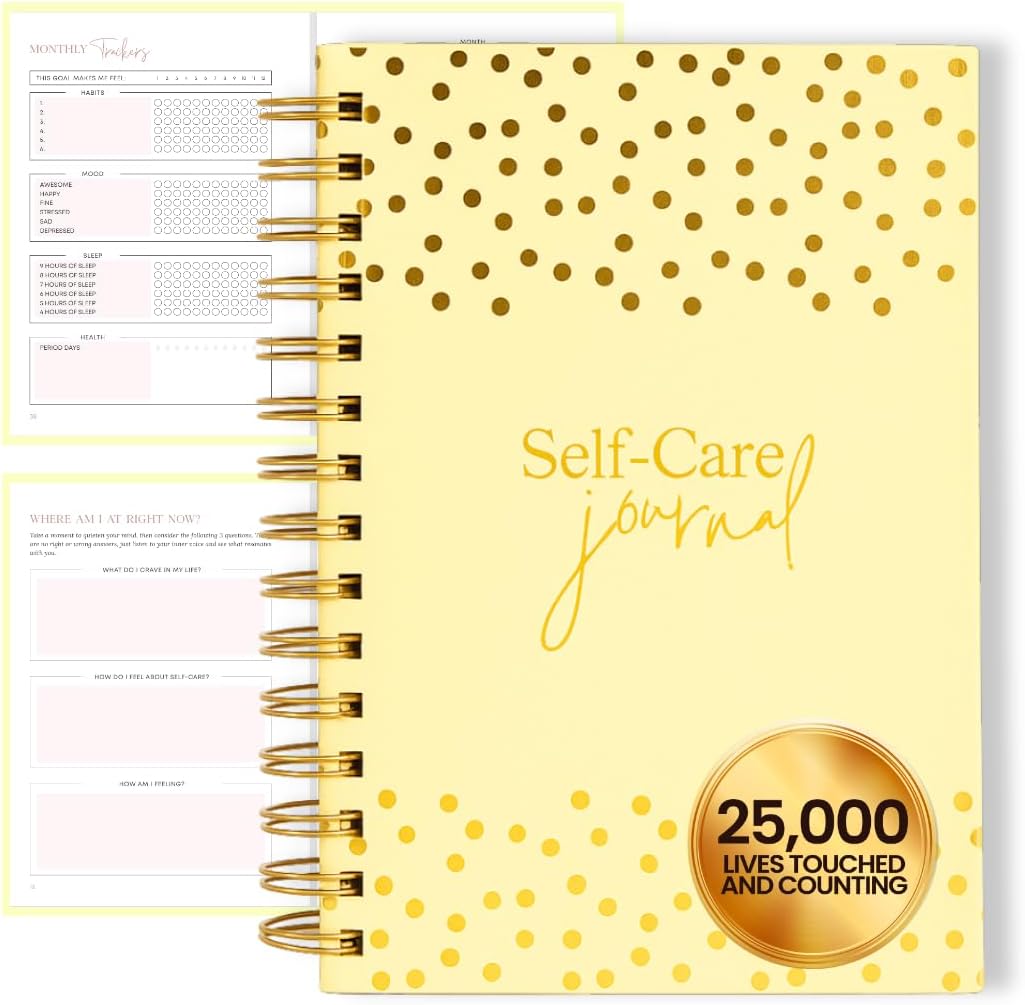Daily Self Care Journal for Women - A5, Wellness Journal with Prompts - Goal Journal for Happiness,Mindfulness,Productivity & Personal Development - Reduce Stress & Improve Mental Health - Pink | Guided 90-Day Daily & Weekly, Undated Reflection Planner,