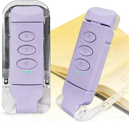 USB Rechargeable Book Light, Portable Clip-on LED Reading Light, Reading Lights for Books in Bed with 3 Amber Colors & 5 Brightness Dimmable, Compact & Long Lasting, Perfect for Book Lovers (Green)