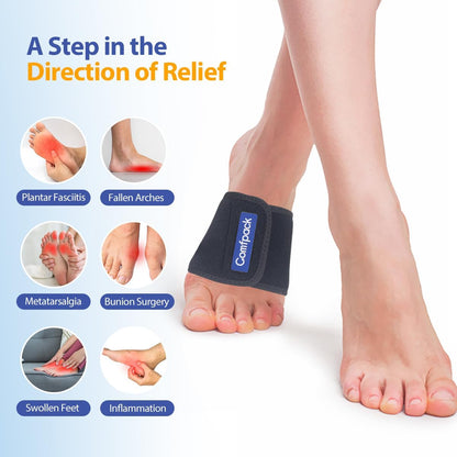 Comfpack Cold Therapy Wrap with 2 Packs for Pain Relief, Reusable Gel Ice Packs for Foot Plantar, Wrist, Ankle, Great for Sprains, Muscle Pain, Bruises, Injuries | Hot and Cold Ice Packs for Foot Plantar, Wrist, Ankle, Great for Sprains, Muscle Pain,