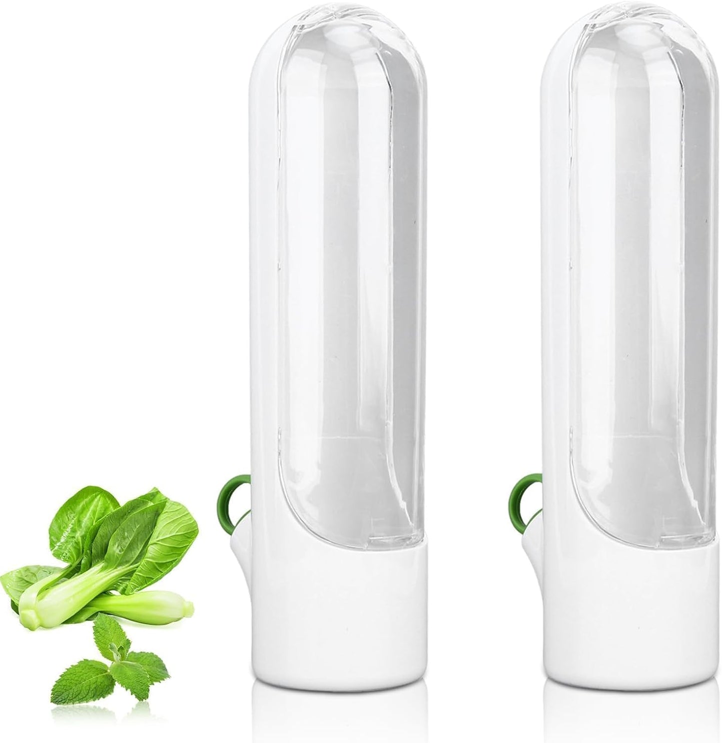 Fresh Herb Keeper for Refrigerator, 2PCS Cilantro Fresh Container Herb Savor Pod Herb Keeper and Herb Saver Fruit Containers Transparent Vegetable Preservation Bottle Kitchen Storage Cup for Cilantr