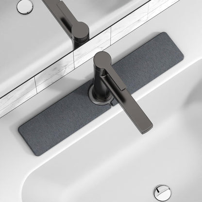 Premium Stone Faucet Mat for Kitchen Sink, 30" x 4" White | Quick Drying & Water Absorbent, Sink Splash Guard Tray for Prevents Moisture Buildup