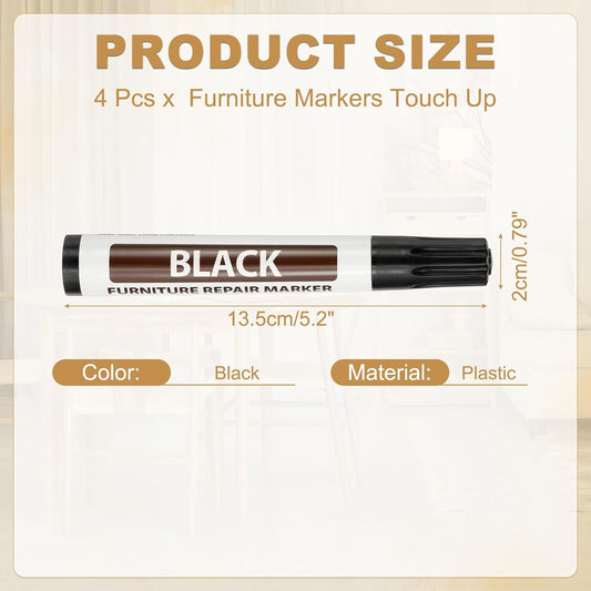 PATIKIL 4Pcs Furniture Markers Touch Up, Furniture Repair Kit Wood Markers for Scratches Wood Floor Holes Tables, Grey