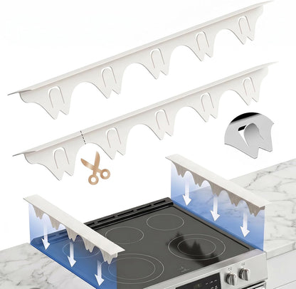Silicone Stove Gap Covers with Stainless Steel, Oven Gap Filler Seals Gaps Between Stovetop and Counter, Stove Gap Guards Range Trim Kit, Easy to Clean Stove Gap Guard (Black 2 Pack,25")