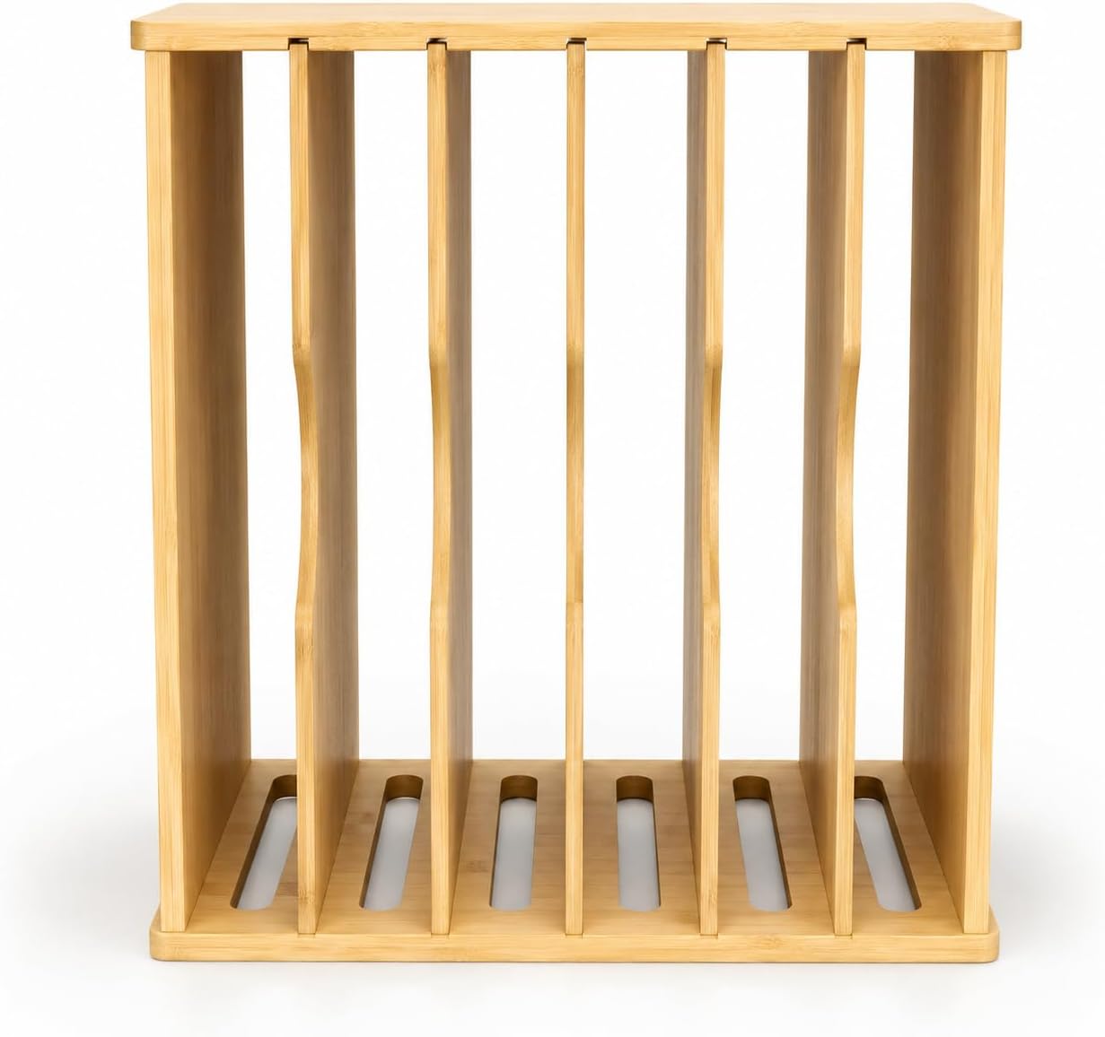 Cookie Sheet Organizer for Cabinet, 7 Tier Wooden Tray Divider | Vertical Cabinet Storage for Baking Sheets, Sheet Pans, Cutting Boards and Flat Pans, 15.35 in W x 11.81 in D x 16.54 in H