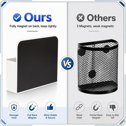 Magnetic Pen Holder, 2 Pack Magnetic Dry Erase Marker Holder, Black Strong Magnetic Marker Holder Pen Pencil Organizer for Whiteboard, Refrigerator, Office, Locker Accessories, Classroom Must Haves