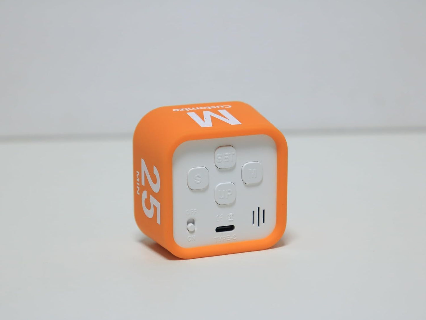 Rotating Cube Pomodoro Visual Timer 5, 25, 10 50 Minutes Preset | Custom Countdown, LED Display, Silicone Case, Loud Alarm&Silent, Rechargeable Desk Productivity Flip Timers for ADHD, Kitchen