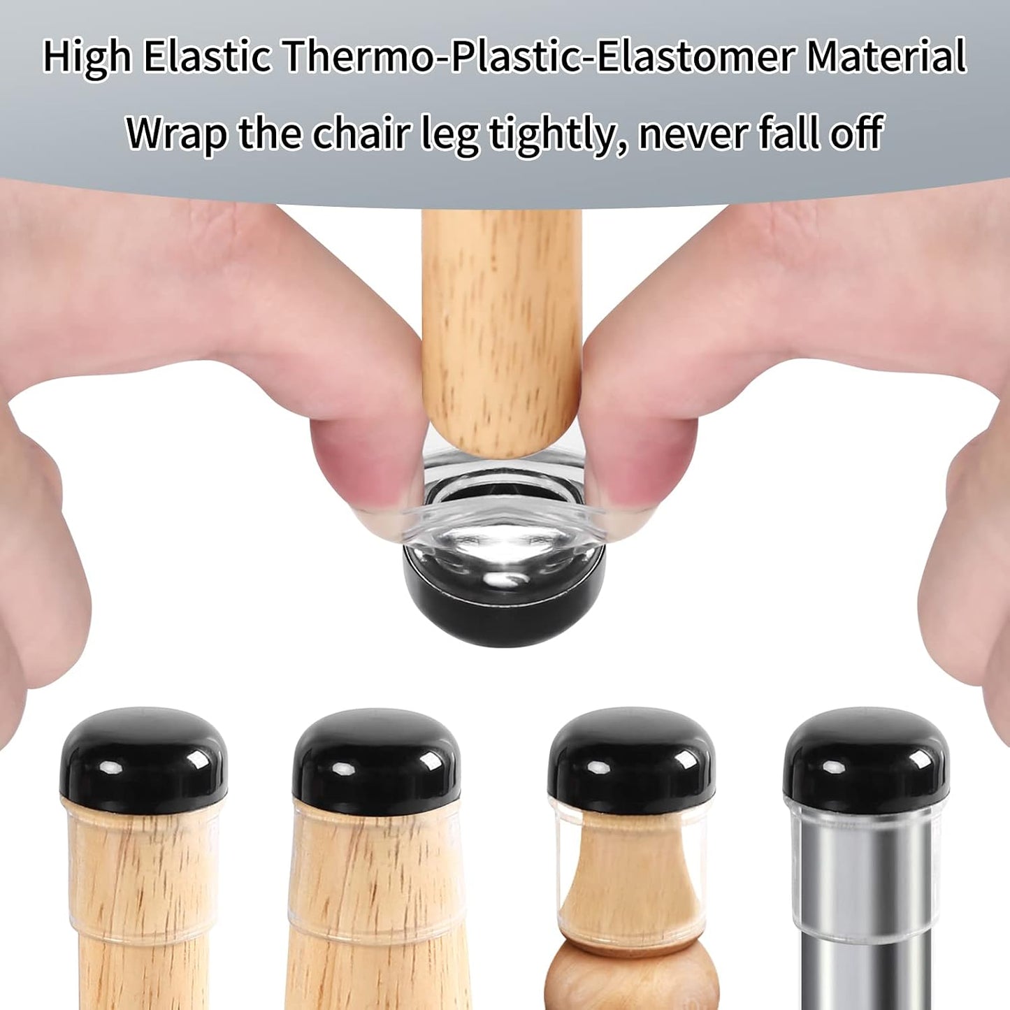 Ezprotekt Chair Leg Sliders for Carpet, 24 Pcs Square Chair Glides for Carpet, Carpet Furniture Pads Stool Leg Protectors Caps, Carpet Furniture Glides Quickly and Easily (L Fit:1" - 1.4")