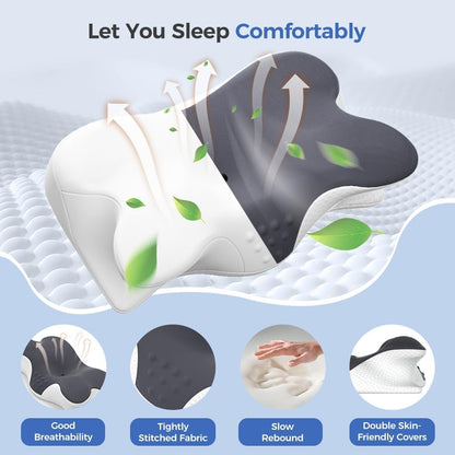 Cervical Neck Pillow for Neck Pain Relief,Mellow Sleep Pillow,Memory Foam Neck Pillow for Sleeping,Orthopedic Neck Support Pillow for Back Stomach Sleepers,Ergonomic Pillow with Pillow Covers