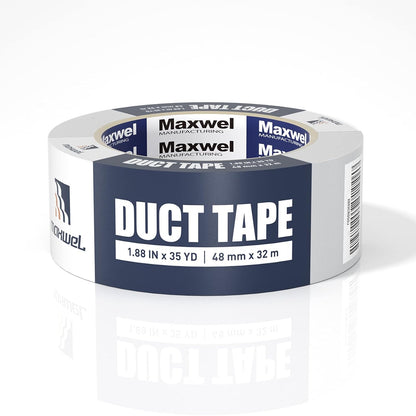 Duct Tape White Heavy Duty Waterproof Duct Tape for Home Repair | 1.88" 35 Yds No Residue, Strong Adhesive, Tearable for Multi Purpose Indoor Outdoor Use, Vehicle Repairs, DIY, Emergency Fix