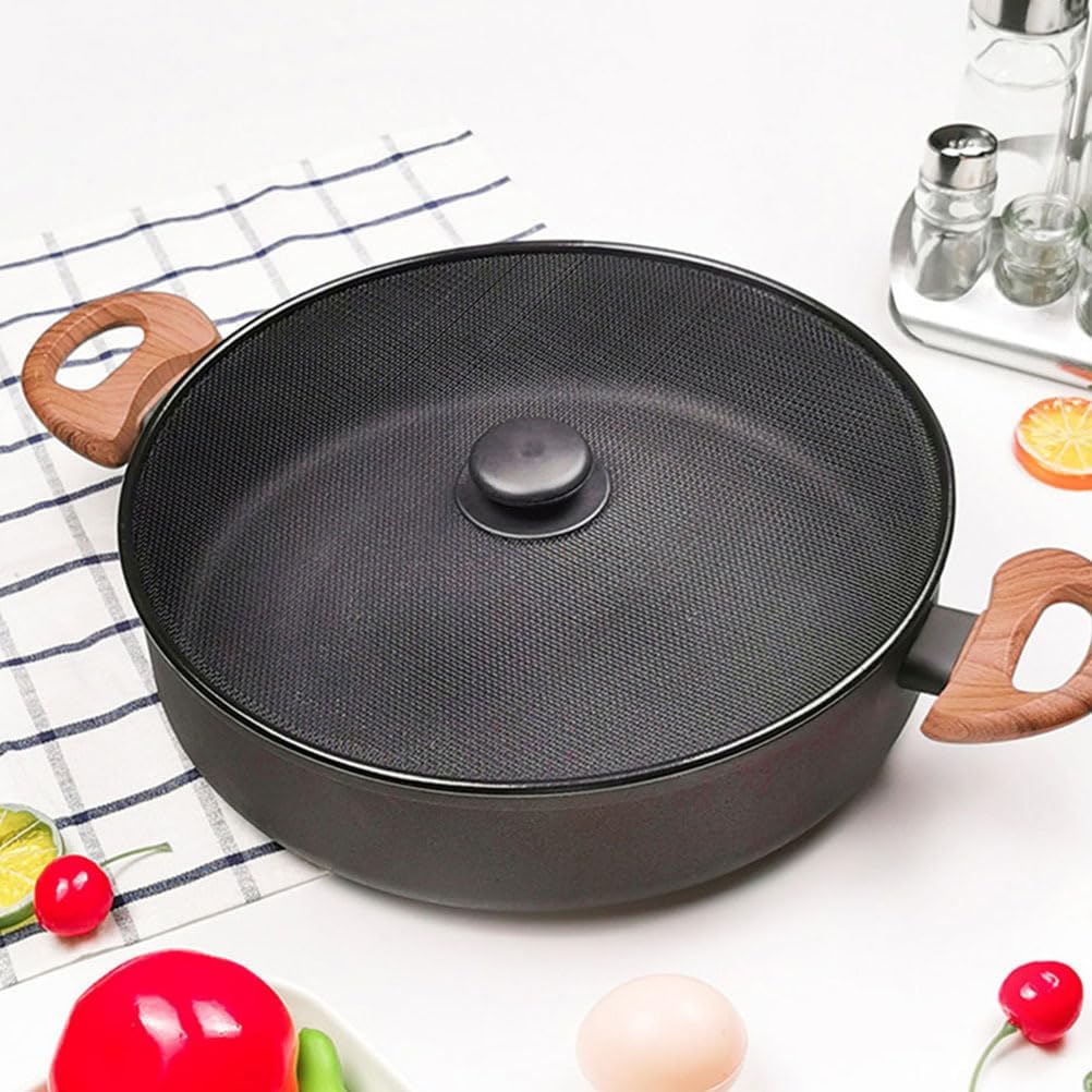 Amosfun Oil Splash Guard Splatter Screen for Frying Pan 11.41 Inch Mesh Cover for Pot Skillet and Wok Grease Splatter Shield Kitchen Cooking Accessory