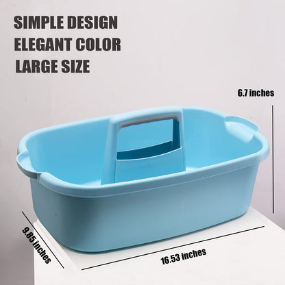 ALINK Large Plastic Shower Caddy Tote, Portable Storage Caddy Basket Organizer with Handle for Dorm, Bathroom, Tool, Garden, Kitchen, Cleaning Supplies – Blue