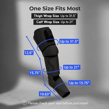 HubiCare Cordless Leg Massager with Heat and Air Compression for Circulation and Pain Relief, 5 Modes with 5 Intensities, Reduce Swelling, Muscles Relaxation Device (Black)