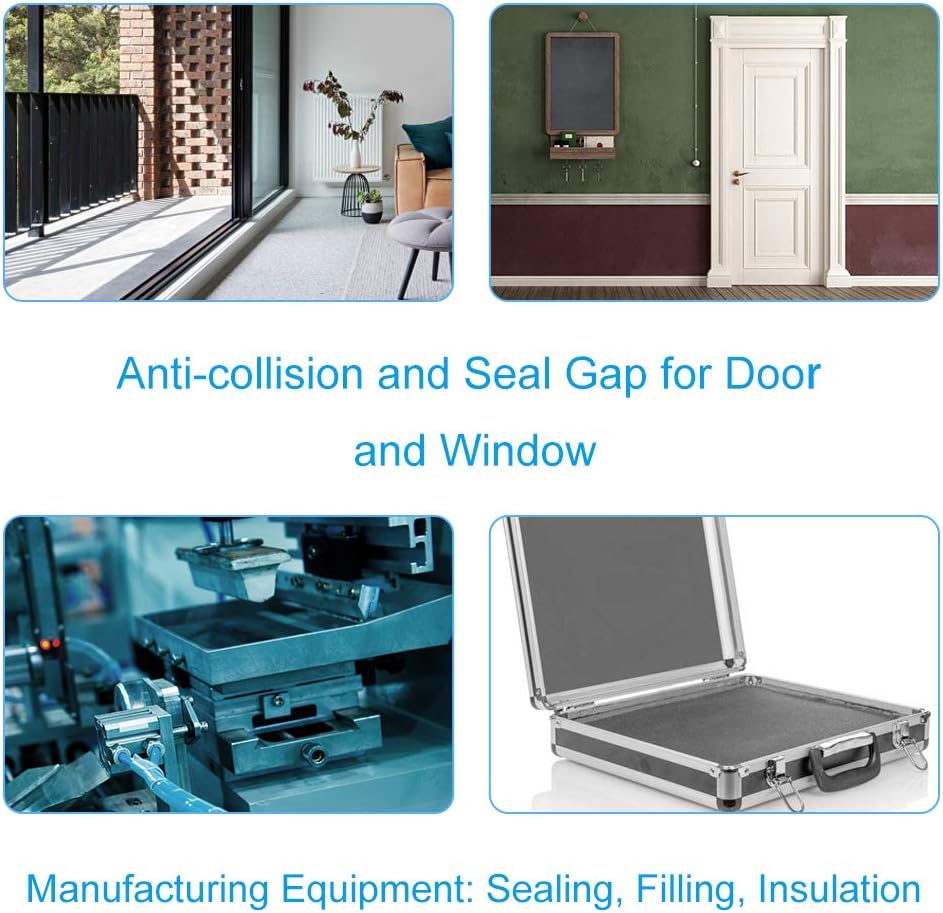 2 Rolls Foam Seal Tape for Door Window Insulation, Soundproof and Shockproof Foam Adhensive Strip, 3/8" Wx3/16 T Single Sided Foam Tape, Cold Air and Draft Closed Cell Seal Strip,Total 32FT