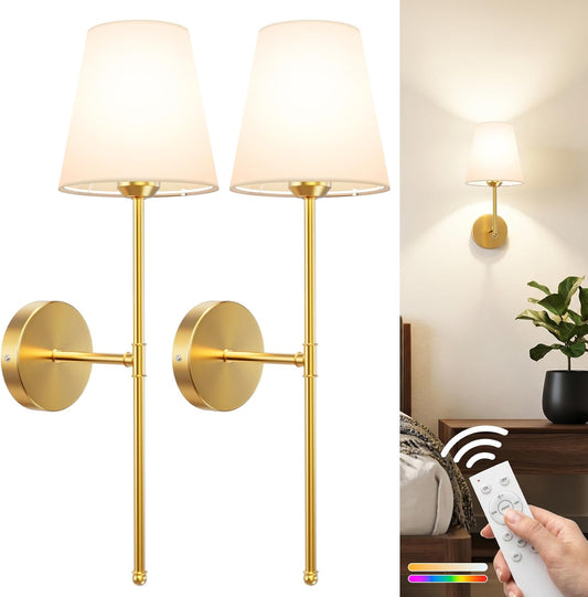 Wall Sconces Set of Two Rechargeable Cordless Wall Decor with Magnetic Bulb