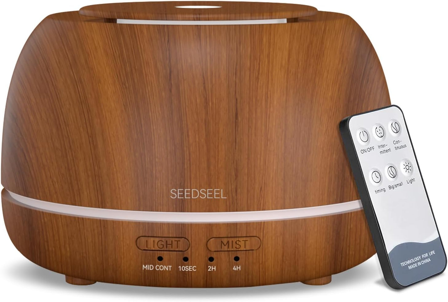 SEEDSEEL 300ML Essential Oil Diffuser,Ultrasonic Aromatherapy Diffuser, 7-Color Gradient Lights, Remote Control, 8 Hours Run Time, Suitable for Home,Office