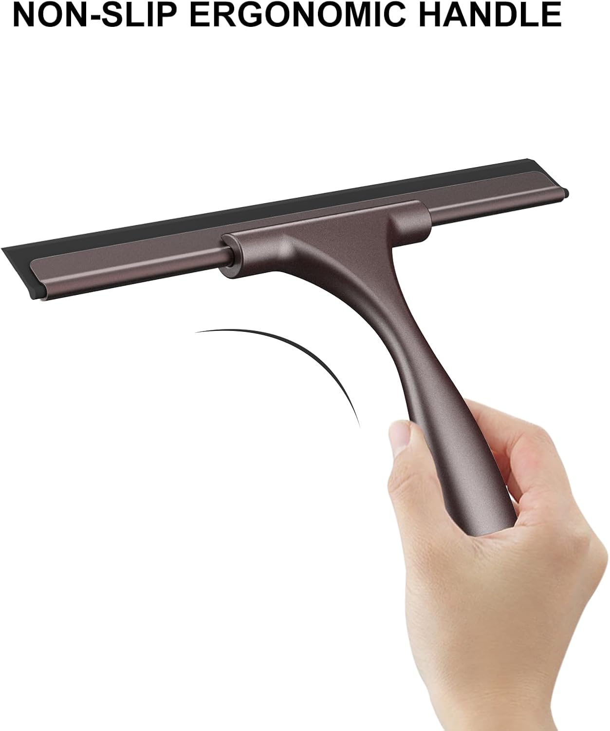 SetSail Squeegee for Shower Glass Door, 10 Inches, Black | Stainless Steel Shower Squeegee for Glass Doors, All-Purpose Window Squeegee for Shower Mirror Bathroom Car Window Cleaning
