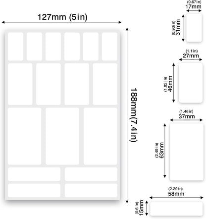 JIEHENG 170Pcs White Removable Labels for Jars with 2 Liquid Chalk Marker | Easy peel off,Self Adhesion Labels stickers for Storage Bins,Food Containers