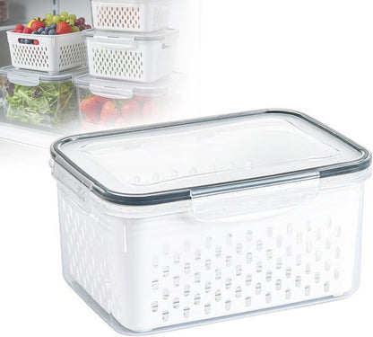 Food Storage Containers for Fridge with Removable Colander,Leakproof Food Storage Containers,Dishwasher Safe Produce Saver, Keep Berry Fruit Fresh Longer (850ml*1)