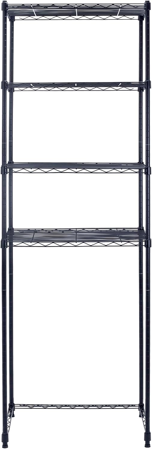 Zvyteay 4 Tier Mini Fridge Shelf Adjustable Height Storage Shelf Metal Storage Rack Mini Fridge and Microwave Stand for Dorm, Kitchen, Office, White