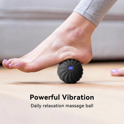 2.4" Mini Electric Vibrating Massage Ball, 10-Speed Fitness Yoga Massage Roller for Palm, Hand, Foot, Leg, Neck, Back, Multi-Directional Massage Ball (Black)