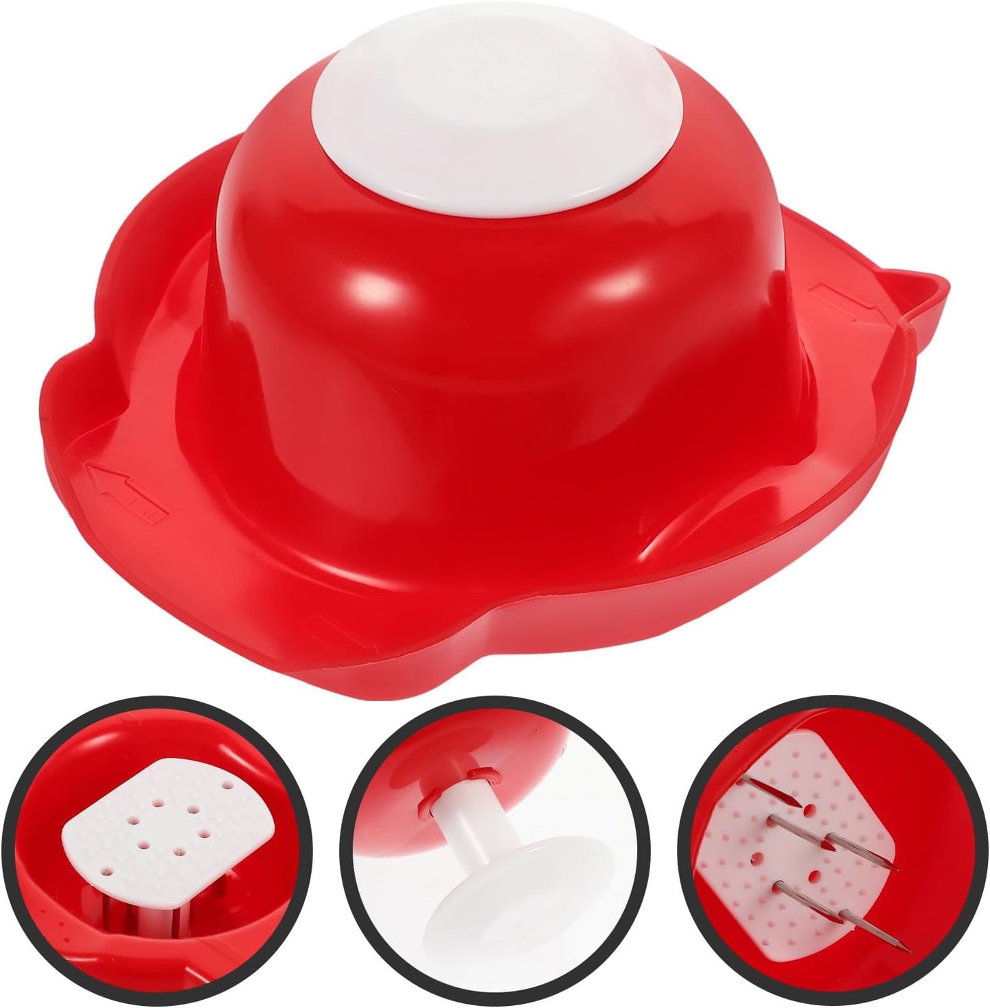 BESPORTBLE 3pcs Handheld Vegetable Grater with Finger Protector, Red Plastic Hand Guard for Potato and Food Shredding, Kitchen Safety Cutting Tool for Food Preparation