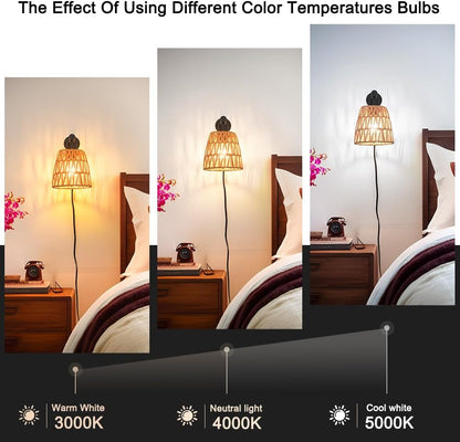 Boho Battery Operated Wall Sconces, Rattan Wall Sconce Set of 2 with Remote, RGB 15 Colors Dimmable Rechargeable Wall Light, Black Indoor Wireless Wall Lamp, Farmhouse Rattan Wall Lighting for Bedroom