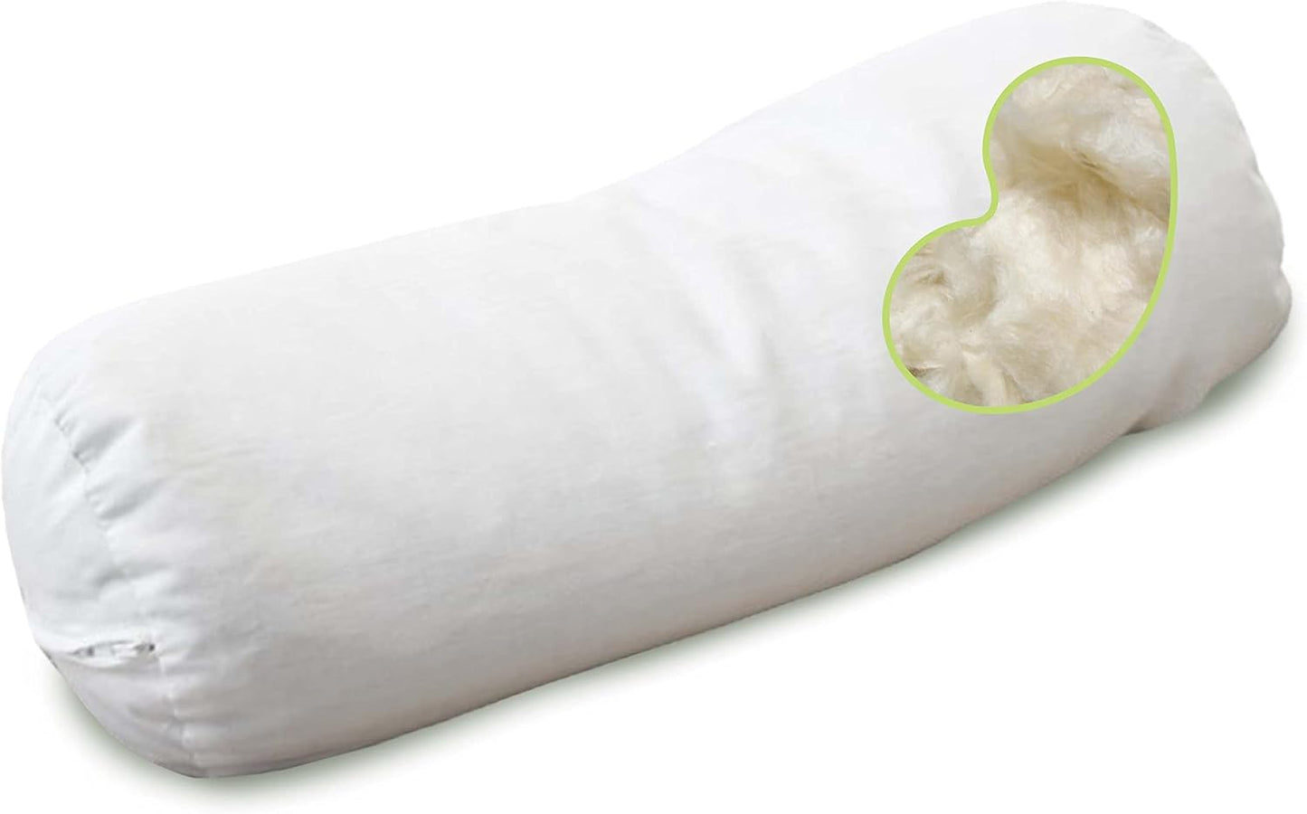 Bean Products Natural Organic Cotton Kapok Neck Roll Pillow 4"Dia x 12"
