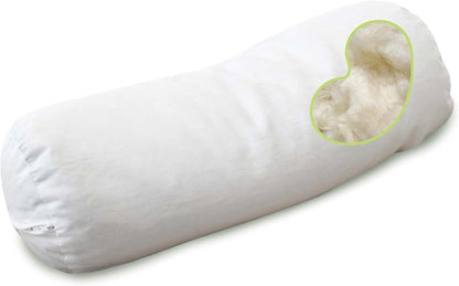 Bean Products Natural Organic Cotton Kapok Neck Roll Pillow 4"Dia x 12"
