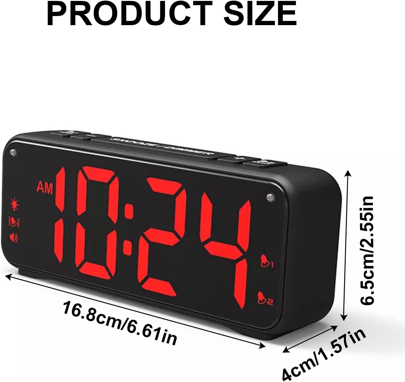 Multifunctional USB Charging Vibratings Alarm Clock with Bed Shaker for Heavy Sleepers with Strong