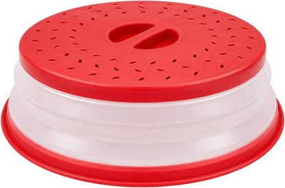 Collapsible Microwave Splatter Cover for Food 10.5 Inch Vented Blue